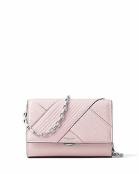 Pink Quilted Leather Clutch