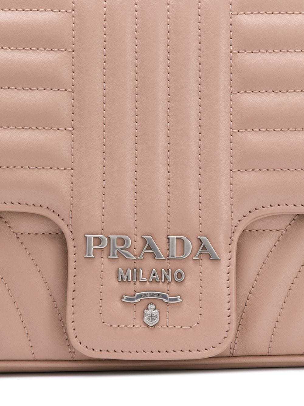 PRADA-Logo-Diagram-Leather-Chain-Shoulder-Bag-Pink-1BH083 – dct