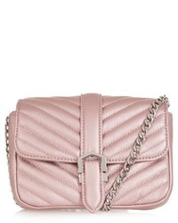 Topshop Magic Quilted Faux Leather Crossbody Bag Black