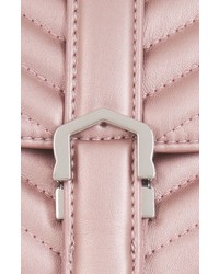 Topshop Magic Quilted Faux Leather Crossbody Bag Pink