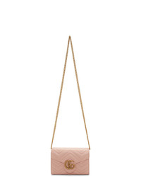 Gucci Pink Mini Gg Marmont Shoulder Bag
