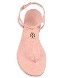 Tory Burch Marion Quilted Leather T Strap Sandals