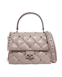 Pink Quilted Leather Satchel Bag