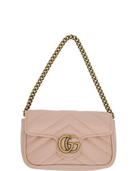 Gucci Pink Gg Marmont Coin Case Bag