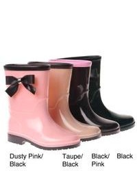 Henry Ferrera Girls Bow Detail Rubber Rain Boots