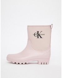 Calvin Klein Jeans Philippa Pink Ankle Wellington Boots