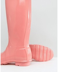 Hunter Original Tall Gloss Pink Wellington Boots