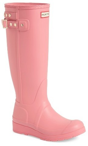 tall pink rain boots