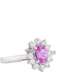 Ring 14k Pink Sapphire Diamond