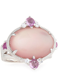 Judith Ripka Allure Oval Pink Mother Of Pearl Doublet Ring Size 7