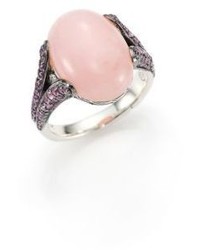 John Hardy Classic Chain Batu Pink Opal Light Pink Sapphire Sterling Silver Ring