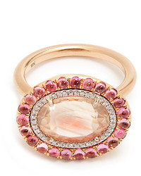Irene Neuwirth Diamond Sunstone Tourmaline Rose Gold Ring