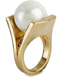 Lele Sadoughi Gold Plated Pinball Ring Size 7