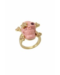 Wildfox Couture Jewelry Skull Ring With Crystals In Pink