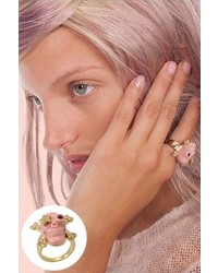 Wildfox Couture Jewelry Skull Ring With Crystals In Pink