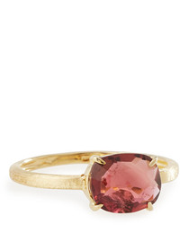 Marco Bicego Murano 18k Oval Pink Tourmaline Solitaire Ring Size 7