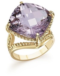 Bloomingdale's Rose Amethyst Statet Ring In 14k Yellow Gold 100%