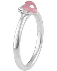 Journee Collection Sterling Silver Heart Charm Ring