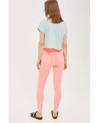 Topshop Moto Coral Super Ripped Jamie Jeans
