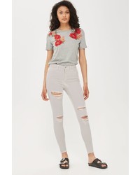 Topshop Moto Super Ripped Pink Jamie Jeans