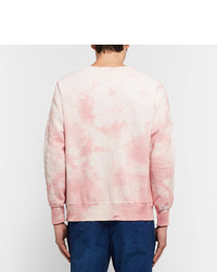 Remi Relief Distressed Tie Dyed Loopback Cotton Jersey Sweatshirt