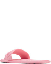 Miu Miu Embossed Rubber Slides Pastel Pink