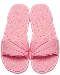 Miu Miu Pink Rubber Pool Slide Sandals