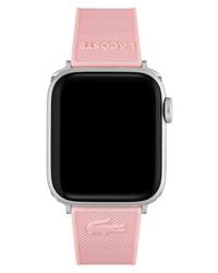 Lacoste Lacost Petit Pique Silicone Apple Watch Watchband In Pink At Nordstrom