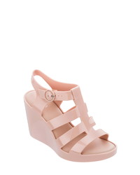 Pink Rubber Wedge Sandals