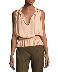 Theory Dezzie Classic Georgette Sleeveless Blouse