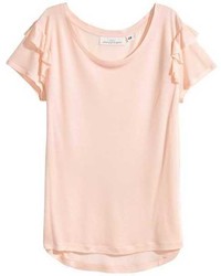 H&M Jersey Top With Ruffles