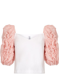 Rosie Assoulin Morel Ruffle Sleeved Cotton Top