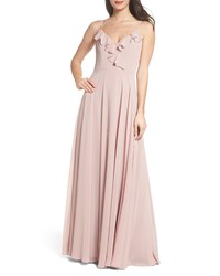 Hayley Paige Occasions Ruffle Chiffon Gown