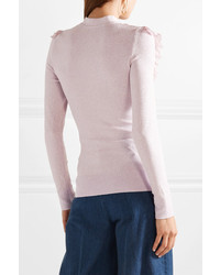 JoosTricot Ruffled Pussy Bow Lurex Sweater