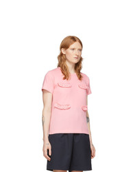 Comme Des Garçons Girl Pink Ruffle T Shirt