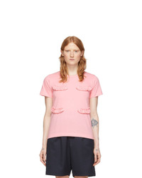 Comme Des Garçons Girl Pink Ruffle T Shirt