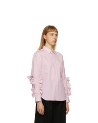 Comme Des Garcons Comme Des Garcons Pink Broad Double Ruffle Shirt