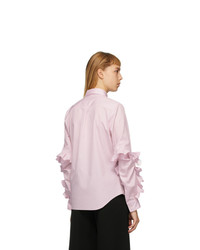 Comme Des Garcons Comme Des Garcons Pink Broad Double Ruffle Shirt