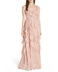 Needle & Thread Ruffled Lurex Butterfly Gown