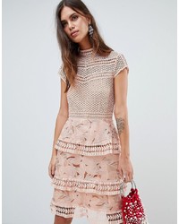 Y.a.s Dress With Tiered Ed Mini Skirt In Pink