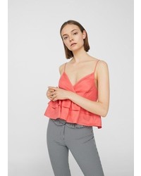 Pink Ruffle Linen Blouses for Women Lookastic