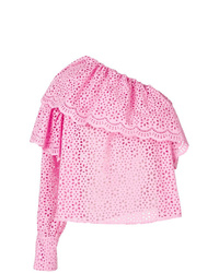 MSGM Broderie Anglaise Ruffled Blouse
