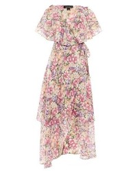 Topshop Floral Ruffle Wrap Maxi Dress
