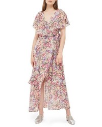 Topshop Floral Ruffle Wrap Maxi Dress