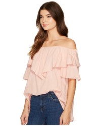 Heather Maria Twill Voile Ruffle Off The Shoulder Top Clothing
