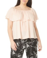 Evans Plus Size Evens Ruffled Off The Shoulder Top