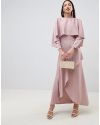 ASOS DESIGN Crop Top Kimono Satin Maxi Dress With Split Skirt