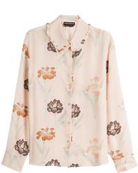 Rochas Printed Silk Blouse With Ruffled Collar