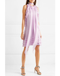 Chloé Ruffled Silk Charmeuse Mini Dress