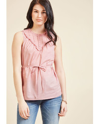 Modcloth Fashion Your Fairytale Sleeveless Top In Rose In 4x